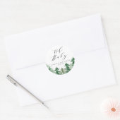 Sticker Rond Fête de Bébé Forêt Aquarelle (Enveloppe)