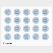 Sticker Rond Fête de bébé garçon Bleu  (Feuille)
