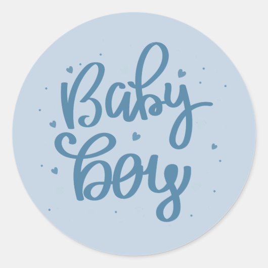 Sticker Rond Fête de bébé garçon Bleu  (Devant)