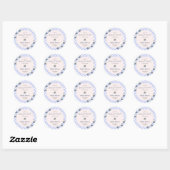 Sticker Rond Fête de bébé garçon douce myrtille (Feuille)
