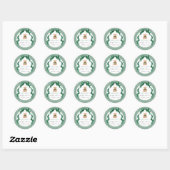 Sticker Rond Fête de bébé garçon Ourson (Feuille)