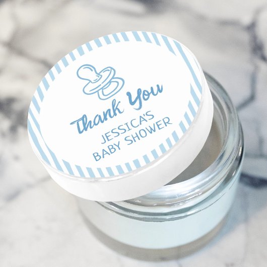 Sticker Rond Fête de Bébé Garçon Petit-déjeuner Tétine