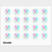 Sticker Rond Fête de bébé jumeaux (Feuille)