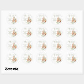 Sticker Rond Fête de Bébé Lapin Naturel (Feuille)