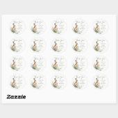 Sticker Rond Fête de bébé lapin Nature's Delight (Feuille)