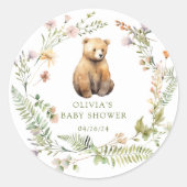 Sticker Rond Fête de bébé ours Délice de la nature (Devant)