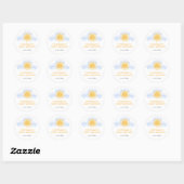 Sticker Rond Fête de Bébé Rayon de Soleil (Feuille)