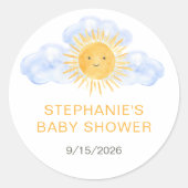 Sticker Rond Fête de Bébé Rayon de Soleil (Devant)