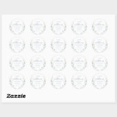 Sticker Rond Fête de bébé rustique boho Blue A Little Wildflowe (Feuille)