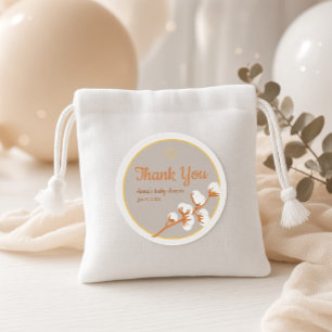 Sticker Rond Fête de bébé sur le thème de la branche de coton