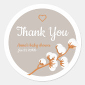 Sticker Rond Fête de bébé sur une branche de coton  (Devant)