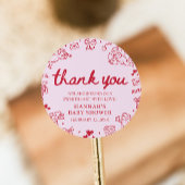 Sticker Rond Fête de bébé thème Saint-Valentin dessinée à la ma