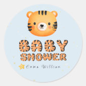 STICKER ROND FETE DE BÉBÉ TIGRE STAR (Devant)