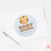 STICKER ROND FETE DE BÉBÉ TIGRE STAR (Enveloppe)