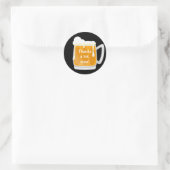 Sticker Rond Fête de bière drôle merci (Sac)