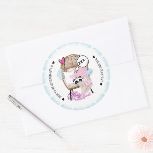 Sticker Rond Fête de bois personnalisé Anniversaire