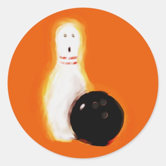 Sticker Rond Fête de bowling Halloween (Devant)