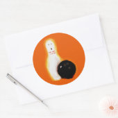 Sticker Rond Fête de bowling Halloween (Enveloppe)