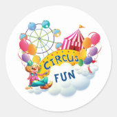 Sticker Rond Fête de clown de cirque  (Devant)