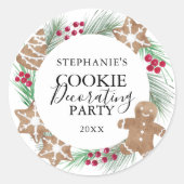 Sticker Rond Fête de décoration de biscuits (Devant)