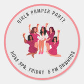 Sticker Rond Fête de détente pour filles modernes et simples (Devant)