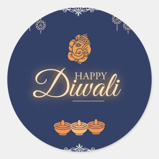 Sticker Rond Fête de Diwali (Devant)