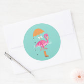 Sticker Rond Fête de douche de bébé Flamingle Sprinkle (Enveloppe)
