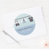 Sticker Rond Fête de douche pour bébé Gentleman moderne (Enveloppe)