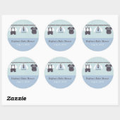 Sticker Rond Fête de douche pour bébé Gentleman moderne (Feuille)