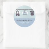 Sticker Rond Fête de douche pour bébé Gentleman moderne (Sac)