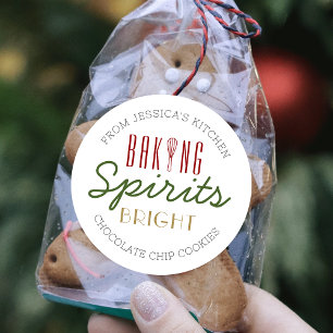 Sticker Rond Fête de fêtes de biscuits de Noël