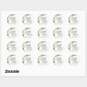 Sticker Rond Fête de Fiançailles Chanceux en Amour Trèfle Vert (Feuille)