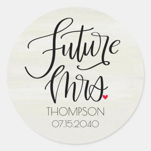 Sticker Rond Fête de fiançailles de la future Mme Whimsy (Devant)