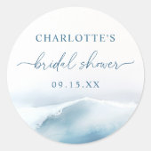 Sticker Rond Fête de fiançailles plage océan (Devant)