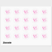 Sticker Rond Fête de Fiançailles Rose Chaud Moderne (Feuille)
