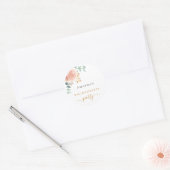 Sticker Rond Fête de fiançailles rose gold floral eucalyptus (Enveloppe)