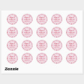 Sticker Rond Fête de Fiançailles Saint Valentin Rose l'Amour es (Feuille)