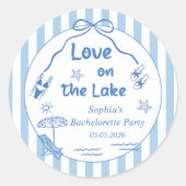 Sticker Rond Fête de Fiançailles sur le Lac (Devant)