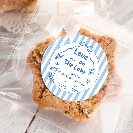 Sticker Rond Fête de Fiançailles sur le Lac