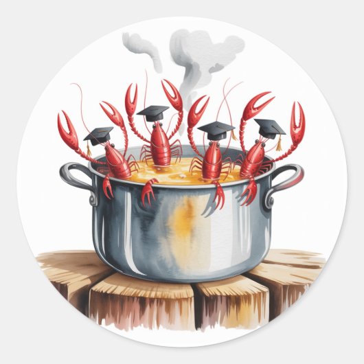 Sticker Rond Fête de fin d'études cajun drôle (Devant)