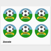 Sticker Rond Fête de football (Feuille)