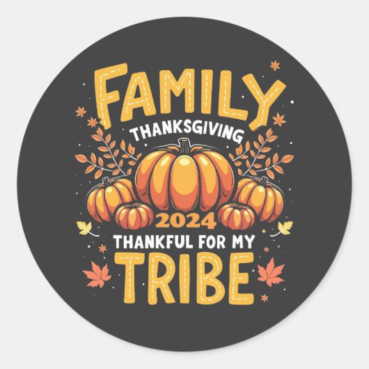 Sticker Rond Fête de grâces 2024 Merci à ma tribu (Devant)