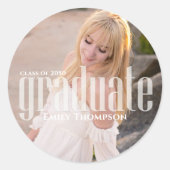 Sticker Rond Fête de graduation moderne Favoriser la photo pers (Devant)