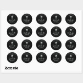 Sticker Rond Fête de graduation Silver Black Confetti Favoriser (Feuille)
