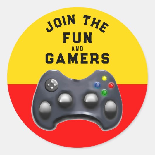 Sticker Rond Fête de jeu vidéo (Devant)