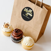 Sticker Rond Fête de la Graduation Favoriser Merci Noir &