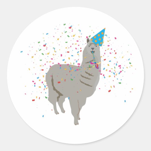 Sticker Rond Fête de la lama - Animaux ayant une fête (Devant)