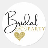 Sticker Rond fête de la mariée cardiaque (Devant)