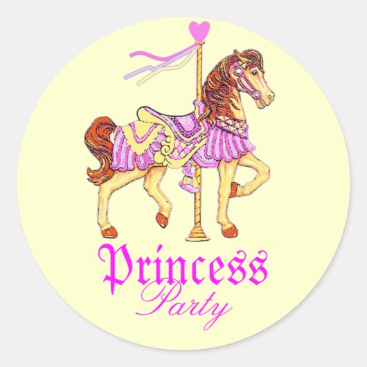 Sticker Rond Fête de la princesse du Carousel Horse (Devant)