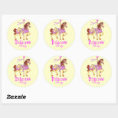 Sticker Rond Fête de la princesse du Carousel Horse (Feuille)